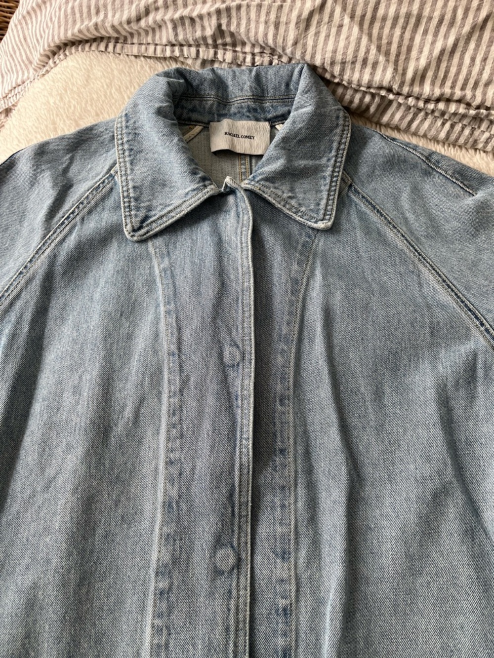 Rachel Comey Light Blue Denim Trench Coat - Picture 2 of 9